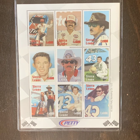 SIERRA LEONE RICHARD PETTY STAMP SHEET MINT CERTIFICATE OF AUTHENTICITY Cover