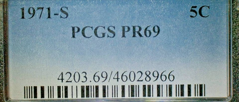 UNITED STATES-UNC 1971 "S" PCGS PR69 JEFFERSON NICKEL KM#A192 Cover