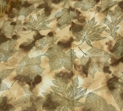 Timeless Treasures Cotton Fabric “Nature” CM3221 Brown Leaves - 44” X 1 Yard - Image 1 of 4