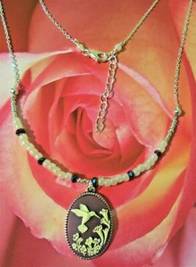 Wedding Necklace Purple Hummingbird Bird Vintage Style New Made in USA - Picture 1 of 2
