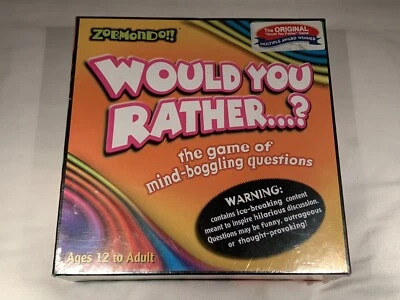 Would You Rather Board Game of Mind Boggling Questions Zobmondo 2003 NEW SEALED - Image 1 of 4