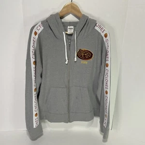 Iowa State Cyclones Full Zip Hoodie, Womens Large, Grey, Pink Victorias Secret - Picture 1 of 11