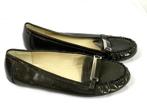 Calvin Klein Shoes Womens 9 M Dark Charcaol Faux Leather Slip On Flats - Picture 1 of 5