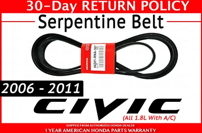 🔥2006-2011 CINTURÓN DE TRANSMISIÓN HONDA CIVIC SERPENTINE ORIGINAL (04301-RNA-307) 🔥 Foto 1 de 4