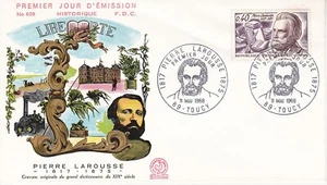 Enveloppe 1er jour 639 1968 Pierre Larousse Encyclopédiste - Picture 1 of 2