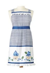 "Delantal de cocina Martha Stewart para chef 100 % algodón ""arándanos silvestres" - Imagen 1 de 2