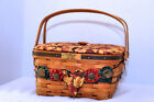 Longaberger basket with lid 12 1/2 inch square with inside riser