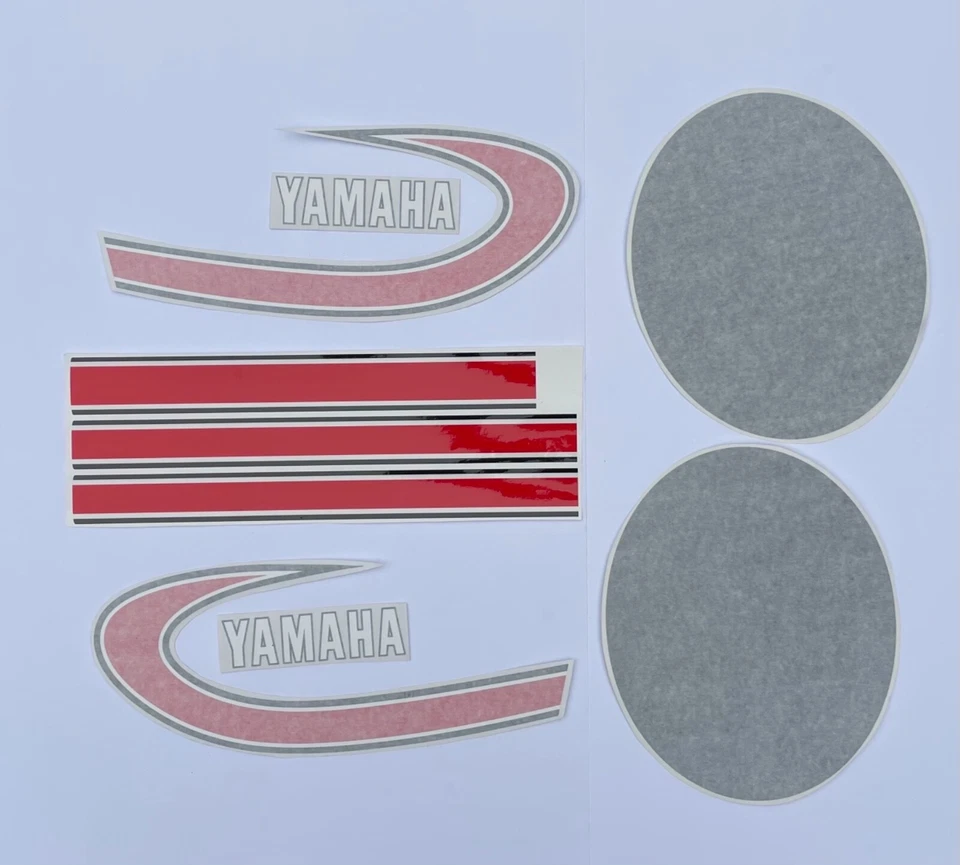 Yamaha Yz 125 1974 juego de calcomanías de tanque de combustible, especificaciones OEM, estilo como nuevo Foto 1 de 1