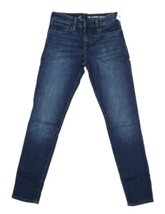 Gap Kids Mid Rise Everyday Super Skinny Jeans Dark Wash Denim Girls 16 - Picture 1 of 13