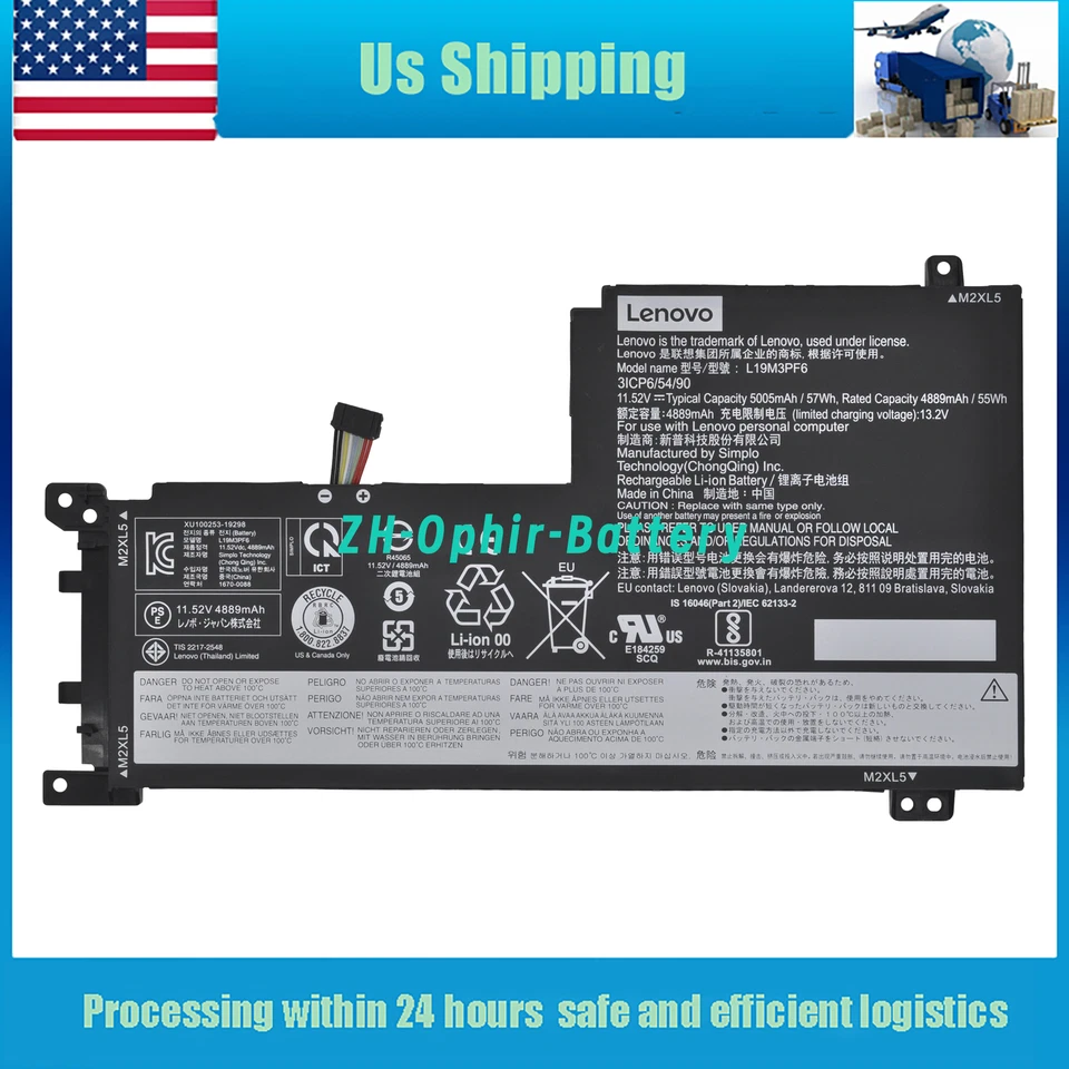 Nueva batería L19C3PF4 L19C3PF5 L19D3PF3 L19M3PF6 para IdeaPad 5-15IIL05 Foto 1 de 4