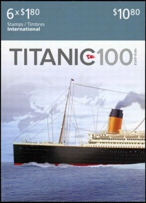 Canada Stamps Booklet of 6, Titanic, Map of North Atlantic #2538a BK486 MNH - Image 1 of 2