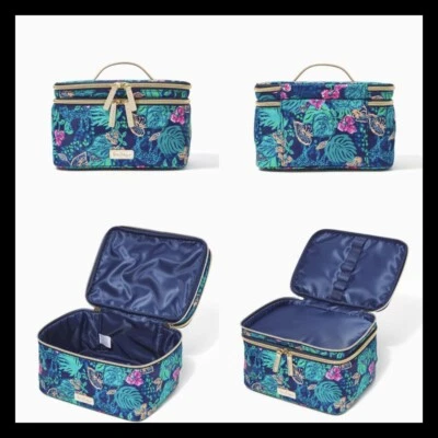 Estojo cosmético novo com etiquetas Lilly Pulitzer Devona zíper duplo vaidade vida da festa $88 - Imagem 1 de 4