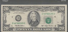 1993 (D) $20 Twenty Dollar Bill Federal Reserve Note Cleveland Vintage Currency