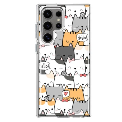 Funda Mundaze para Samsung Galaxy S24 Ultra Cover Cat Friends Hola Foto 1 de 4
