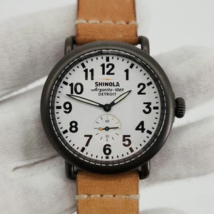 Shinola Runwell Argonite-1069 Men's Black Case w/ White Dial Quartz Watch - Picture 1 of 19