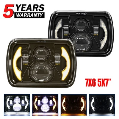 Faro LED 5x7" 7x6" alto/bajo sellado DRL 2x para Ford E-150 E-250 E-350 Econoline Foto 1 de 4