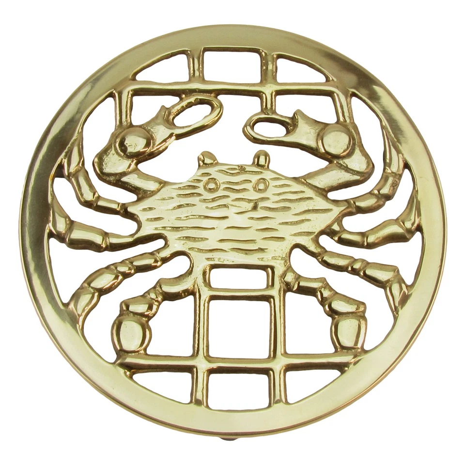 Brass Crab Trivet Hot Stove/Oven Pot/Pan/Tray/Plate/Dish Holder Ocean Home Decor - Image 1 of 1