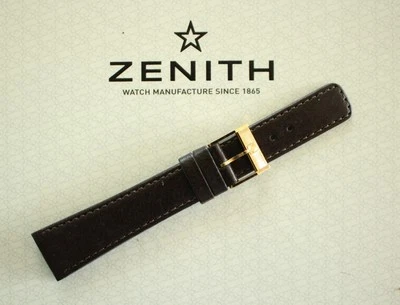 NUEVO DE COLECCIÓN ZENITH ORO UNROC HEBILLA EN 18 MM CORREA DE RELOJ NEGRA CORREA DE RELOJ Foto 1 de 4