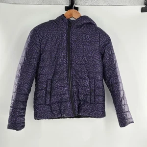 Abrigo Chaqueta Michael Kors Niñas Diseño Estampado Leopardo Púrpura Negro Talla 14 - Imagen 1 de 7