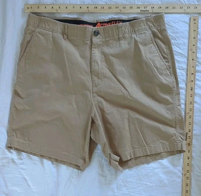 Shorts Architect Active Flex Deck masculino bronzeado 40 frente plana chino mistura de algodão em excelente estado usado - Imagem 1 de 4