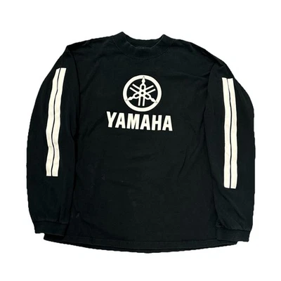 VINTAGE Yamaha Shirt Mens XL Black Long Sleeve Snowmobiles Adult USA Racing - Image 1 of 4