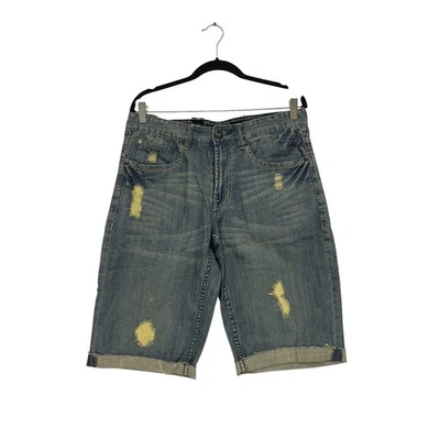 Pantalones Cortos de Denim Marc Ecko Para Hombres Envejecidos Tiro Medio Corte Estándar Talla 32 Azul Nuevos con Etiquetas Foto 1 de 4