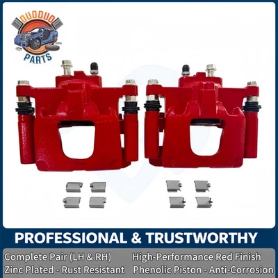 For 08-17 Dodge Nitro Jeep Liberty Wrangler Upgrade Red Rear Disc Brake Calipers Foto 1 de 4