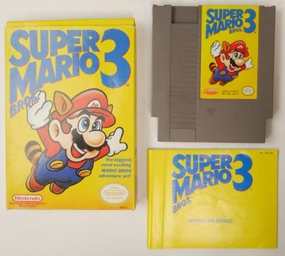 Super Mario Bros. 3 (Nintendo NES, 1990) Authentic w/ Box & Manual,  Tested - Image 1 of 4