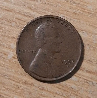 1952-D LINCOLN WHEAT PENNY DENVER ONE 1 CENT MM3 - Image 1 of 2