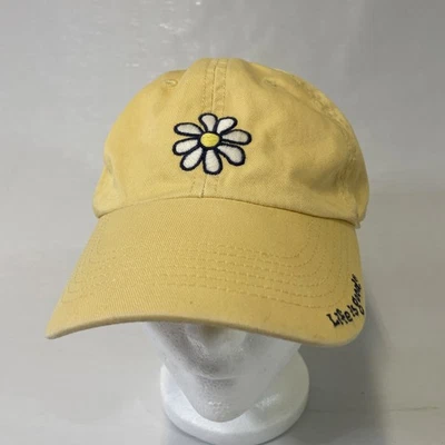 Gorra Life Is Good con tirantes juvenil talla única flor amarilla margarita ajustable Foto 1 de 4