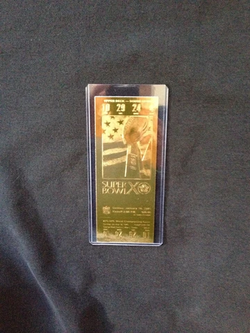 Pittsburgh Steelers vs. Dallas Cowboys Super Bowl X 22kt Gold Ticket (NEW) Cover