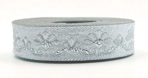 10 m bordura jacquard nastro tessile Mitteater/Larp larghezza 16 mm lurex argento (0,69 €/m) - Foto 1 di 1