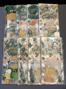 Lot Of 8 St Patrick’s Day Party Favor Treat Bags (400 Cellophane Bags With Ties) - Picture 1 of 6