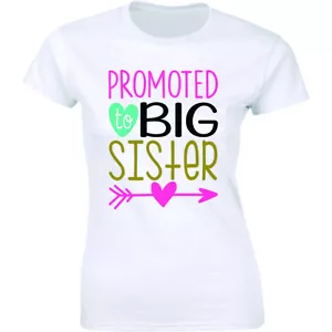 Promoted To Big Sister Women's T-shirt Surprise Announcement Gift Tee Idea - Picture 1 of 4