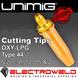 1/3 Unimig Type 44 LPG Oxygen Cutting Tips Size 15 Nozzles Torch Gas Propane Oxy - Picture 1 of 6