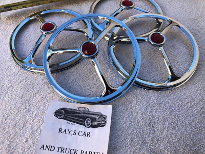 NEW VINTAGE STYLE RED DOT HEAD LIGHT COVERS - ( 4-HEADLIGHTS ) - Image 1 of 4