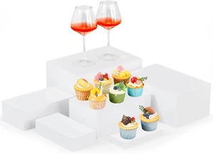 6 Pcs Food Risers for Buffet Table Large Buffet Risers Acrylic Display Box Acryl - Picture 1 of 12