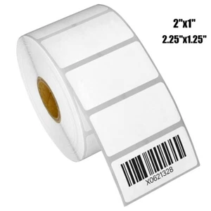 Direct Thermal Labels Blank White Label Compatible with Zabra & Rollo Printer US - Picture 1 of 14