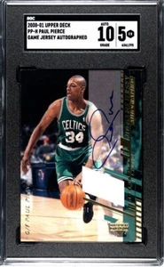 Camiseta UD PAUL PIERCE 2000 JUEGO USADA AUTO HOF Celtics Legend SGC 5 con auto 10 - Imagen 1 de 4