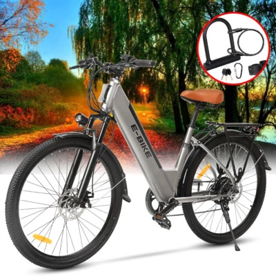 E-Bike 26'' Electric Bike 750W for Adults Motor City Bicycle Commuter Ebike 2024 - Image 1 of 4