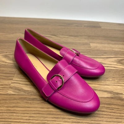 Talbots Ryan Hebilla Napa Cuero Mocasín Zapatos Planos Mujer 9M Rosa Fucsia Foto 1 de 4