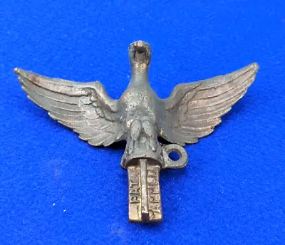 Antique Bronze Eagle Finial Topper Signed MC PAT APPLD Forward Facing Wings Open • 168.32$