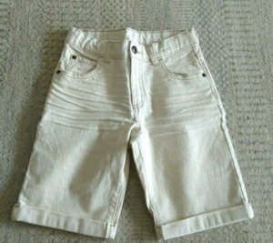NWT Gymboree Boy's Denim Shorts Ivory Color 92% Cotton Adjustable Waist, Size 7 - Picture 1 of 3