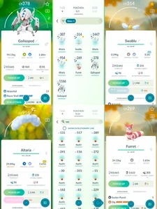 Mini PTC Golisopod,Altaria,Furret,Applin,553 k Stardust |Pokemon Trade Go ✨ - Picture 1 of 1