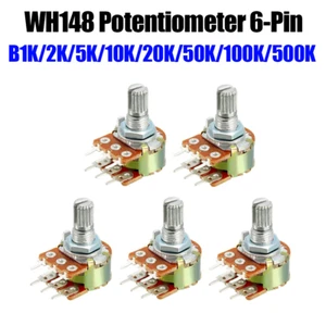 WH148 Potentiometer Variable Resistor Linear 1K 2K 5K 10K 20K 50K 100K 250K 500K - Picture 1 of 16