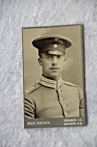 Fotografie Max Fischer, Dresden, Moritzstrasse 8 B, Soldat in Uniform Widmung - Bild 1 von 5