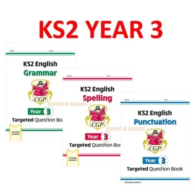 KS2 Year 3 English Grammar Targeted Workbooks Bundle with Answer Age 7-8 CGP - Image 1 of 4