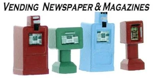 Ho scale NEWSPAPERS MAGAZINES VENDING 4 Variety MACHINES Finished - Picture 1 of 1