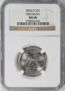 2004 D Michigan State Quarter - NGC MS-68 - High Grade - Picture 1 of 3