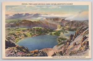 Postal de Twin Lakes and Rock Creek Canyon Beartooth Highway Yellowstone Wyoming - Imagen 1 de 2